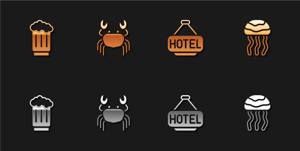 设置木制啤酒杯螃蟹招牌与文字图片下载