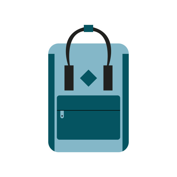 彩色旅行背包与白色隔离图片下载