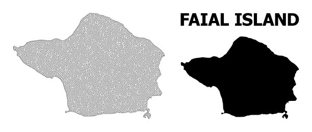 多边形胴体网格高分辨率地图图片下载