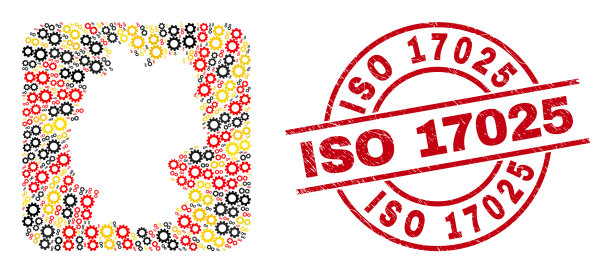 Iso 17025遇险徽章和德国地图图片下载