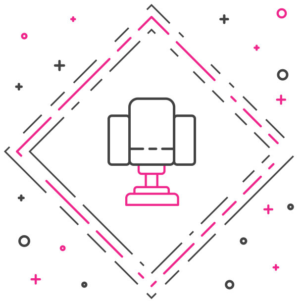 Line导演电影椅子图标孤立在白色上图片下载