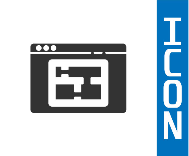 灰色的房子平面图图标孤立在白色的背景上图片下载