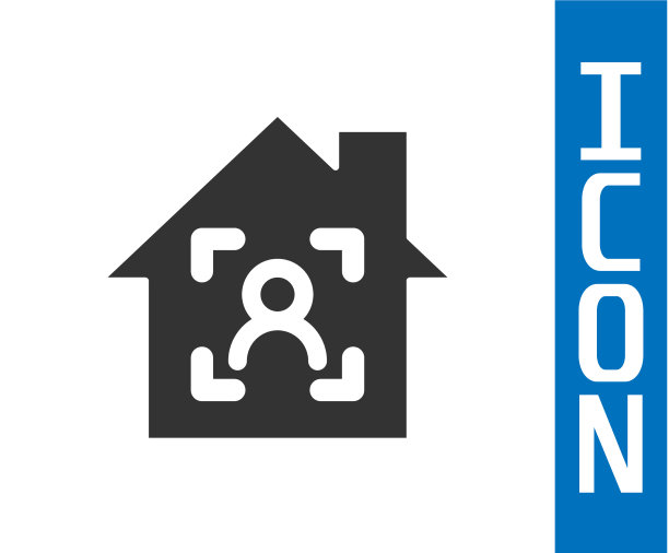 带有人脸识别图标的灰色智能家居图片下载