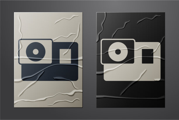 白色行动极端相机图标孤立图片下载