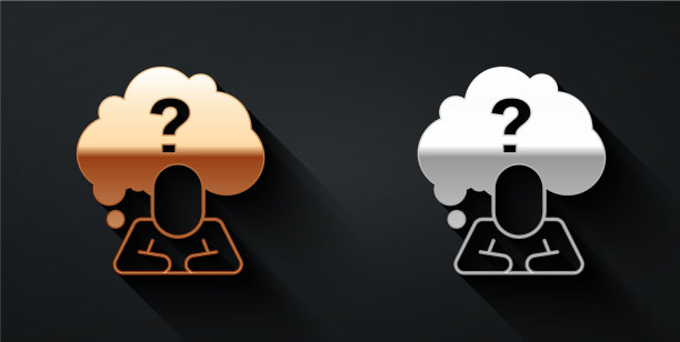 金银头像带问号的图标图片下载