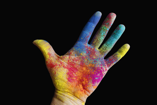 色彩斑斓的手图片下载