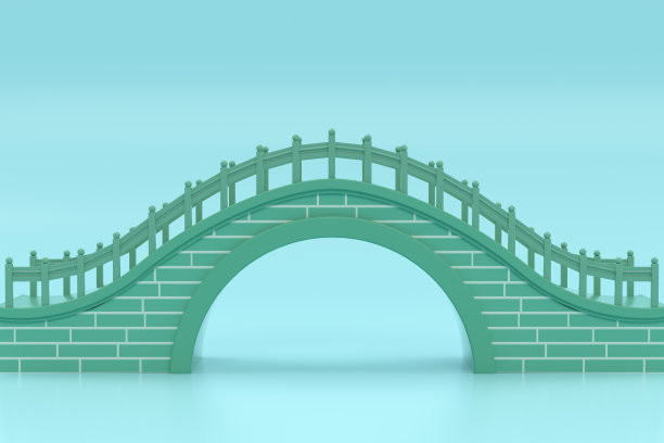3D渲染中国风桥梁图片下载