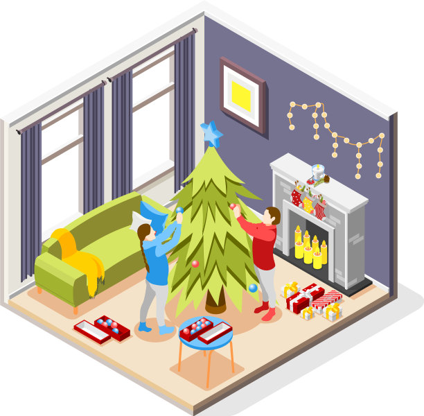 圣诞节等距组成图片下载