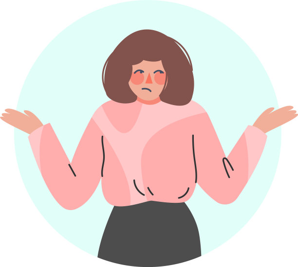 年轻女子做出否定的手势，耸肩图片下载