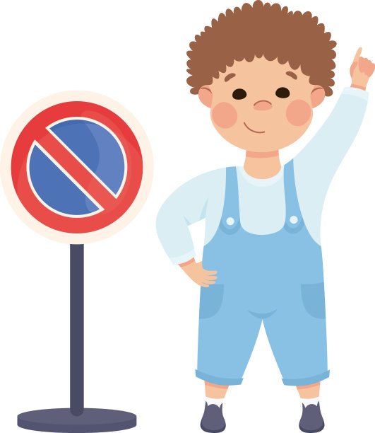 小男孩行人学习路标和图片下载