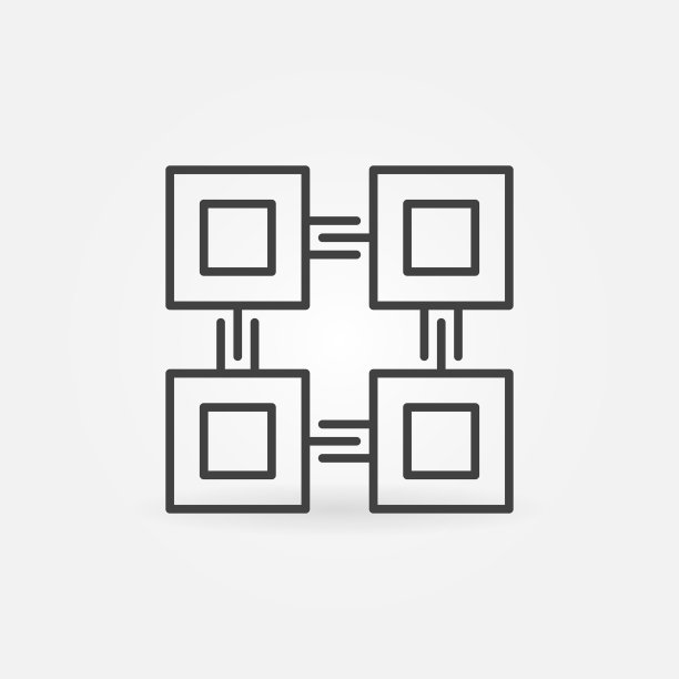 区块链计算机技术线性图标图片下载