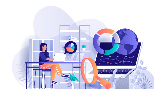 平面设计中的大数据分析概念图片下载