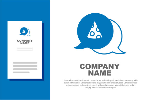 蓝色的披萨图标孤立在白色图片下载