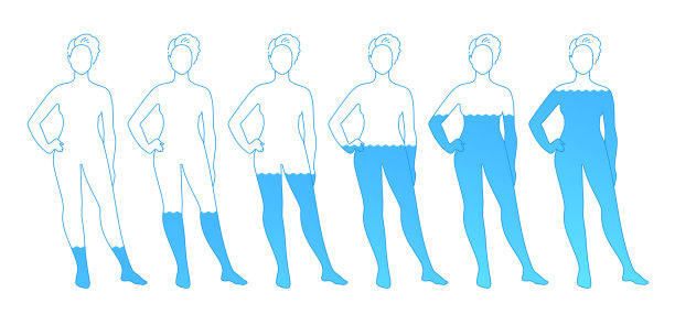 充满水的女性剪影图片下载