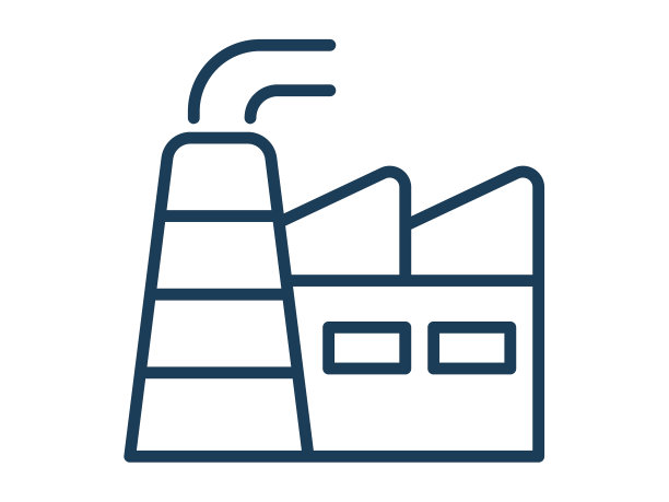 工厂工业单一图标白色隔离图片下载