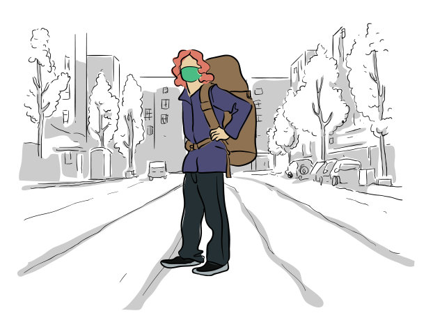 背着背包的旅游者图片下载