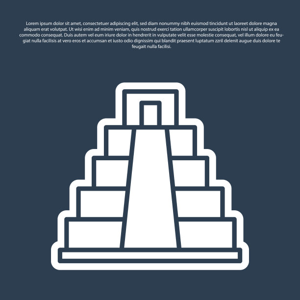 蓝线奇琴伊察在玛雅圣像孤立上图片下载