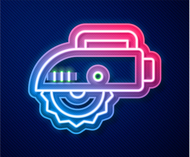 发光的霓虹灯线电锯钢图片下载