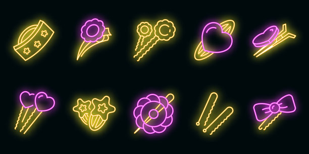 发夹图标设置霓虹灯图片下载