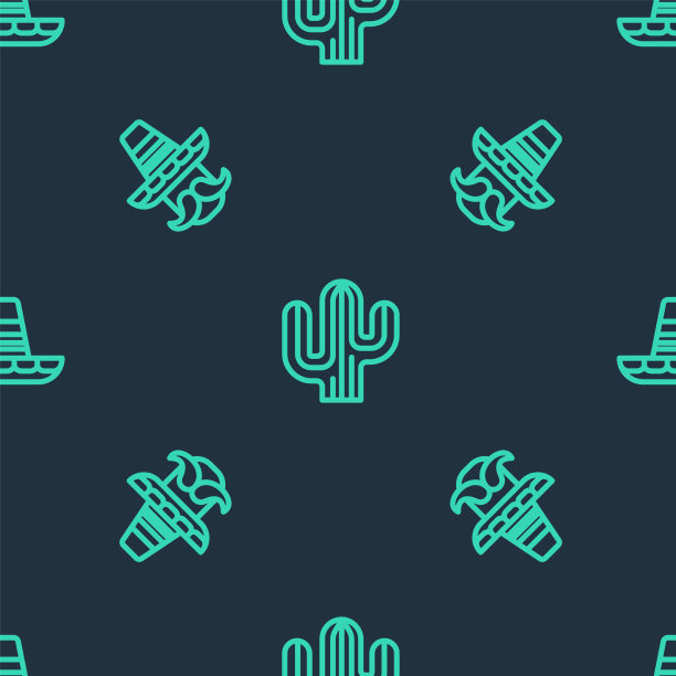 放好仙人掌墨西哥人草帽图片下载