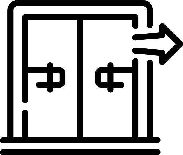 疏散拉门图标轮廓风格图片下载