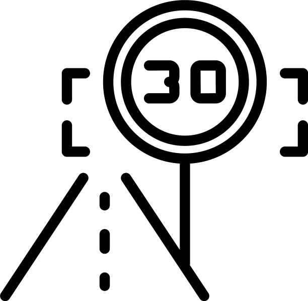 无人驾驶汽车图标轮廓风格图片下载