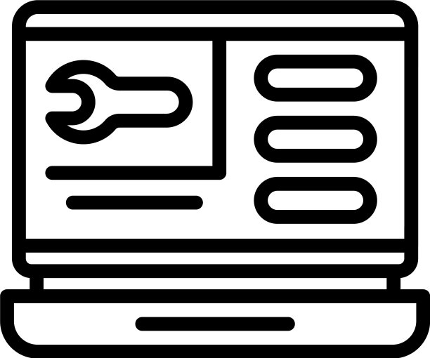 修理工具笔记本电脑图标轮廓风格图片下载