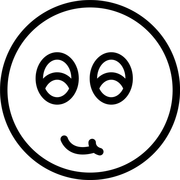 安静的脸图标轮廓风格图片下载