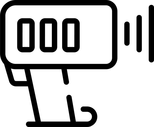 速度雷达炮图标轮廓风格图片下载