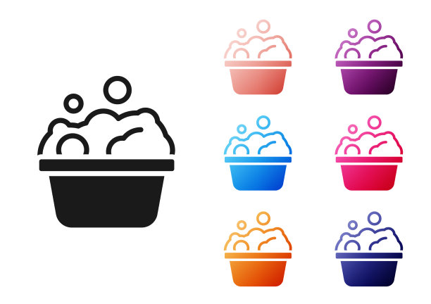 黑色宠物浴图标孤立在白色背景图片下载