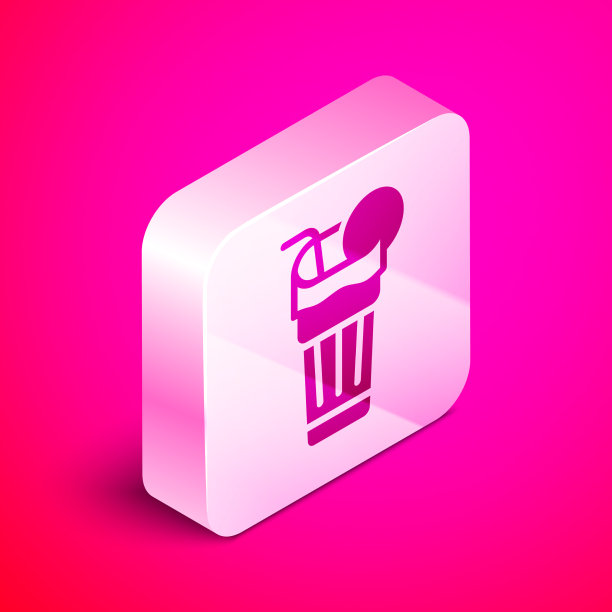 等距新鲜冰沙图标孤立在粉红色图片下载