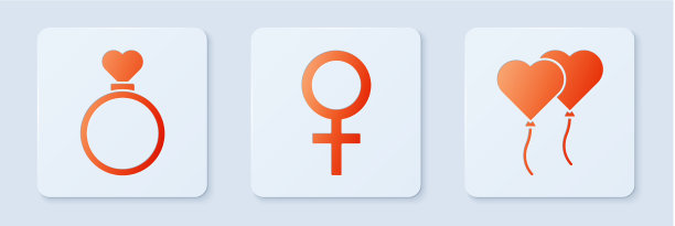 设置象征女性性别的婚戒和图片下载