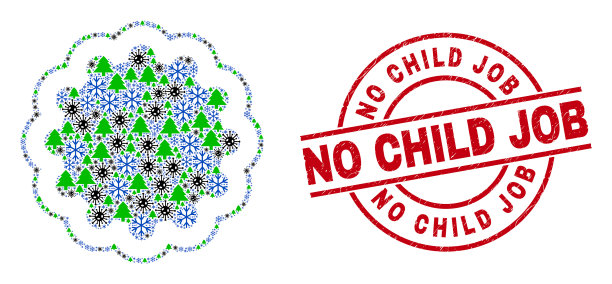 没有孩子工作的纹理徽章和内部齿轮拼贴图片下载