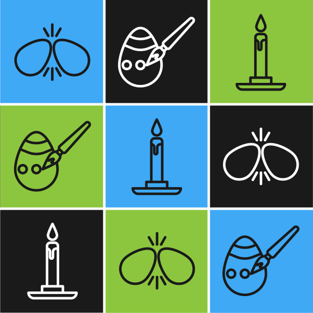 放好复活节彩蛋，点燃蜡烛图片下载