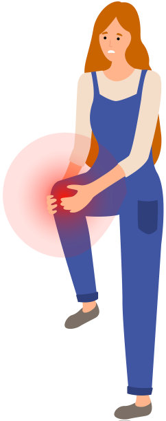 女孩脸上带着悲伤，膝盖疼痛图片下载