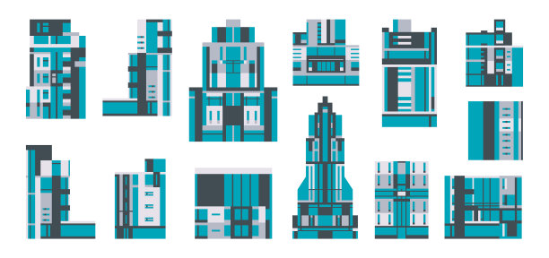 收集城市建筑一套玻璃图片下载