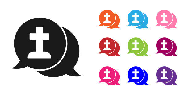 黑人坟墓葬礼悲伤图标孤立图片下载