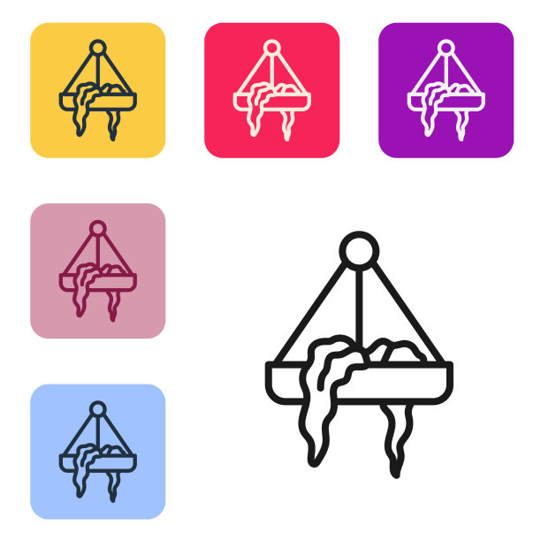 黑线植物在挂罐图标孤立上图片下载