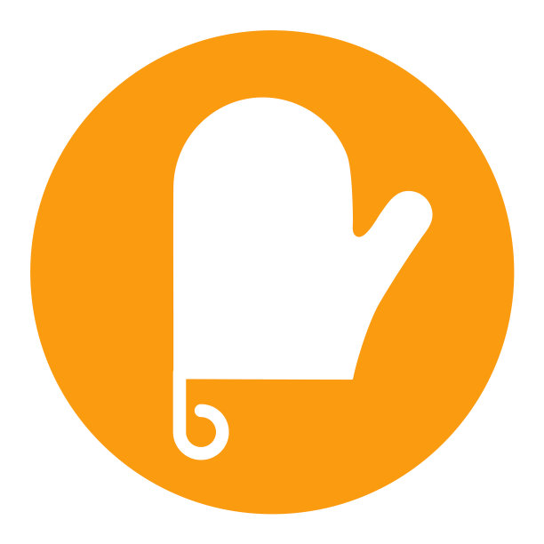 封闭厨房防护手套字形图标图片下载