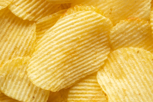 酥脆金黄薯片小吃质地背景图片下载