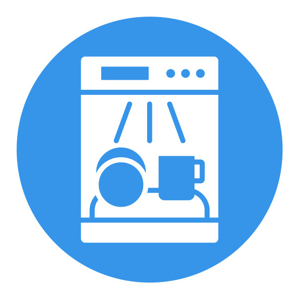 洗碗机字形图标电动厨房用具图片下载