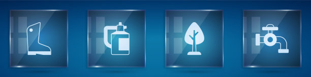 设置橡胶手套，喷洒肥料图片下载