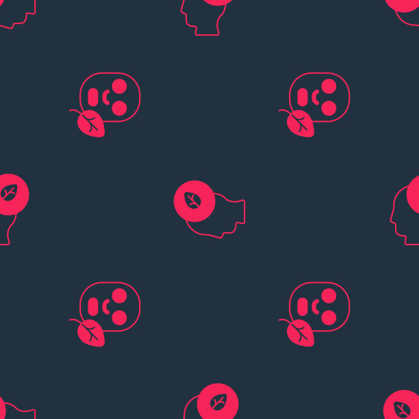 用树叶装饰面部化妆面膜和人头图片下载