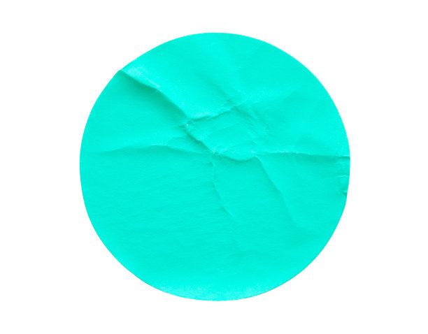 蓝色圆纸不干胶标签孤立在白色背景上图片下载