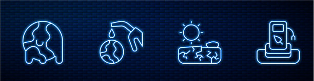 设置干旱全球变暖气体泵喷嘴线图片下载