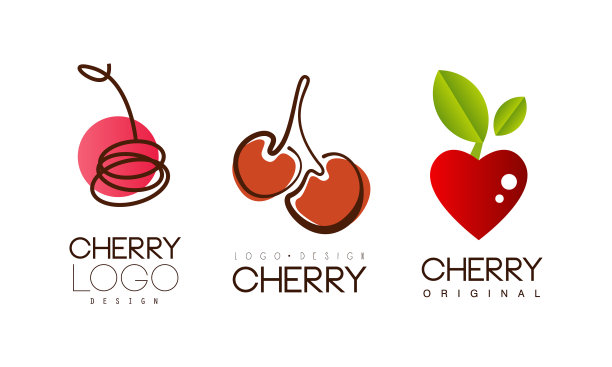 樱桃标志设计集现代抽象创意图片下载