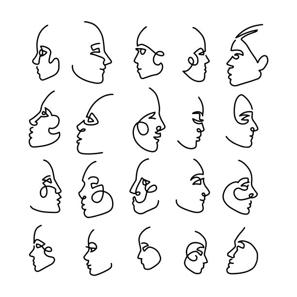 连续线头轮廓图收集图片下载
