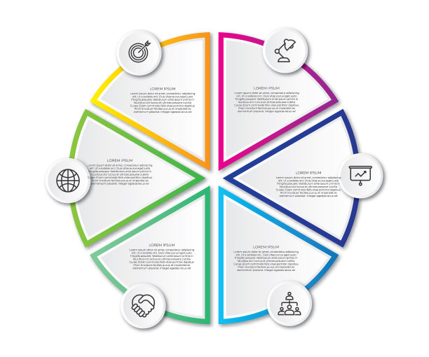 商业信息图形圈折纸风格图片下载