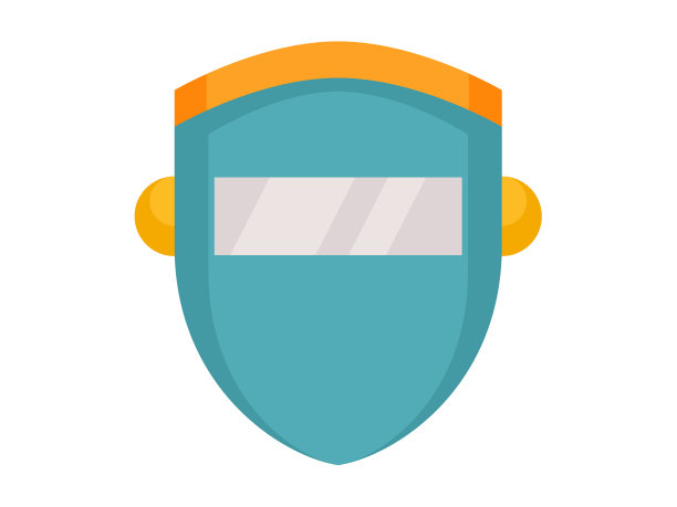 焊接面罩单隔离图标与平面风格图片下载