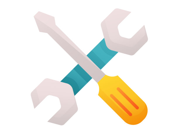扳手螺丝刀单隔离图标用图片下载